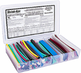 Thin-Wall Heat-Shrinkable Tubing Assortment, 6 Inch Lengths, 2:1 Shrink Ratio, 6 Sizes