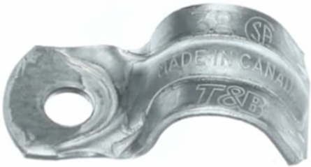 Flexible Conduit Strap 3/8 Inch, Galvanized Steel, 0.61 Inch Diameter