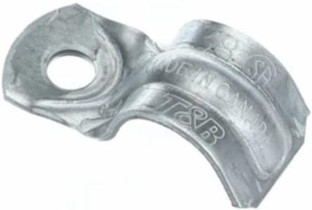 Flexible Conduit Strap 3/8 Inch, Galvanized Steel, 0.61 Inch Diameter