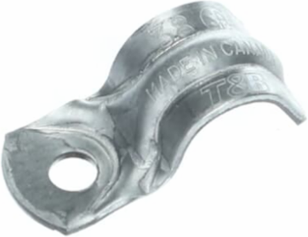 Flexible Conduit Strap 3/8 Inch, Galvanized Steel, 0.61 Inch Diameter