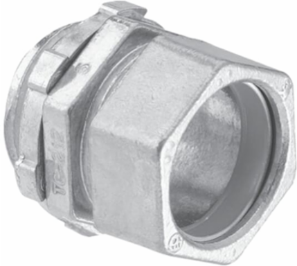Insulated EMT Compression Fitting, 3/4 Inch, Zinc Alloy, UL E16592