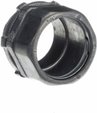 EMT Compression Connector, 1-1/4 Inch, Zinc Alloy, Concrete-tight
