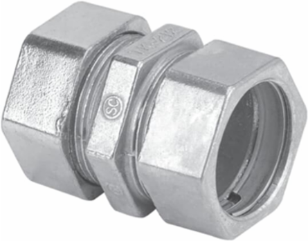EMT Compression Coupling, 1 Inch, Zinc Alloy, Concrete-tight