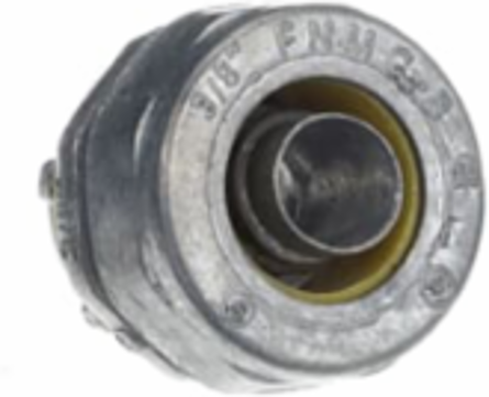 Liquidtight Connector 3/8 Inch Zinc Alloy, Tapered Threaded Hub