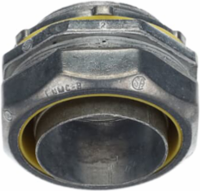 Liquidtight Connector 2 Inches Zinc Alloy, Tapered Threaded Hub