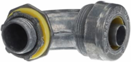 90 Degree Liquidtight Connector 3/8 Inch Zinc Alloy
