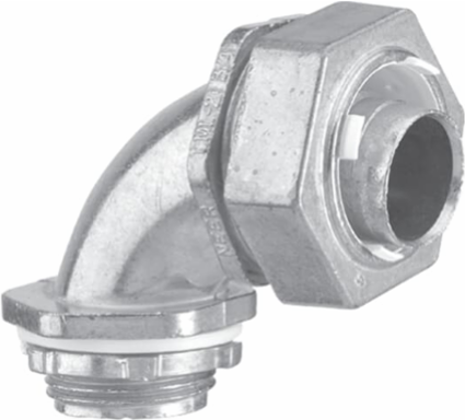 Insulated 90 Degree Liquidtight Fitting 1/2 Inch Zinc Alloy