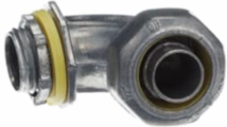 90 Degree Liquidtight Connector 1/2 Inch, Zinc Alloy