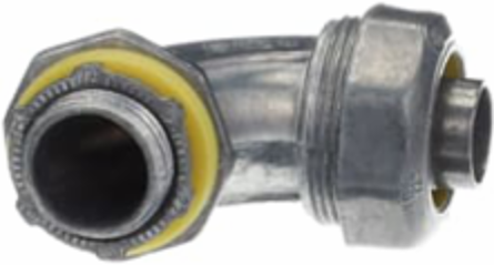 90 Degree Liquidtight Connector 1/2 Inch, Zinc Alloy