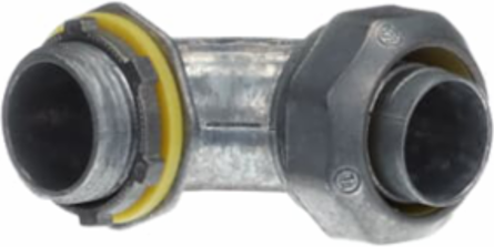 90 Degree Liquidtight Connector 1 Inch, Zinc Alloy