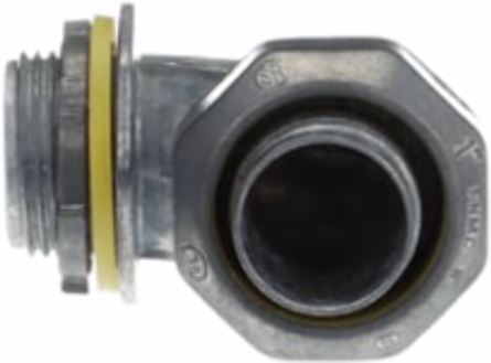 90 Degree Liquidtight Connector 1 Inch, Zinc Alloy