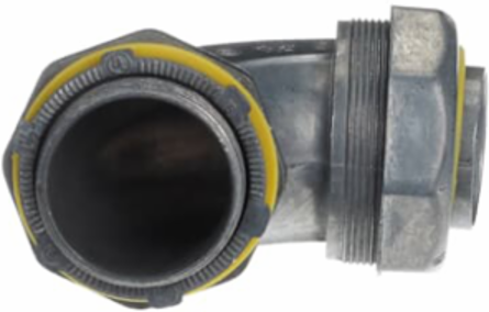 90 Degree Liquidtight Connector 1-1/2 Inch, Zinc Alloy Construction