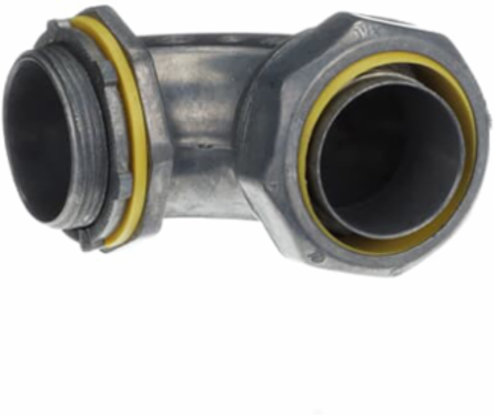 90 Degree Liquidtight Connector 1-1/2 Inch, Zinc Alloy Construction