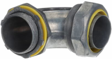 90 Degree Liquidtight Connector 1-1/2 Inch, Zinc Alloy Construction
