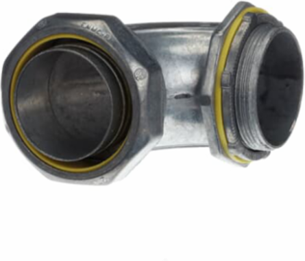90 Degree Liquidtight Connector, 2 Inch, Zinc Alloy