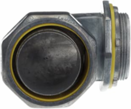 90 Degree Liquidtight Connector, 2 Inch, Zinc Alloy