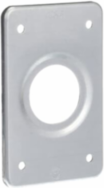 FS Cover 1 Gang 4-9/16 Inch x 2-3/4 Inch Stamped Aluminum with 1-13/32 Inch Opening
