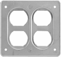 Two Gang FS Cover for Duplex Receptacles, 4-5/8 Inch x 4-5/16 Inch, Aluminum