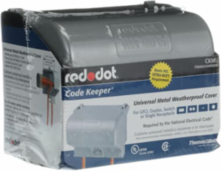 While-In-Use Weatherproof Cover, 3-1/4 Inch Depth, Aluminum Die Cast, Silver