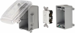 GFCI Medium Clear While-In-Use Cover Kit, PVC, 2-7/8 Inch Depth, Gray