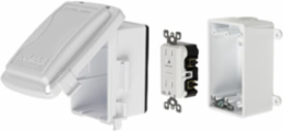 GFCI While-In-Use Cover Kit, 4-9/16 Inch Length, 3 Outlets, Aluminum