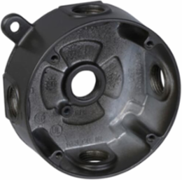 Round Outlet Box 4-1/8 Inch Diameter, 1/2 Inch Hub, 16 in3 Volume, Bronze, Pack of 8