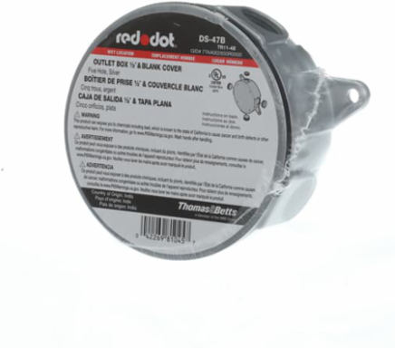 Round Aluminum Electrical Box Cover, 4-1/8 Inch Diameter, 16 Cubic Inches, 5 Outlets