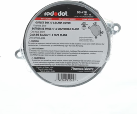 Round Aluminum Electrical Box Cover, 4-1/8 Inch Diameter, 16 Cubic Inches, 5 Outlets