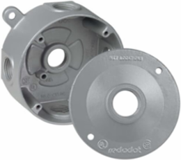 Round Aluminum Electrical Box Cover, 4-1/8 Inch Diameter, 16 Cubic Inches, 5 Outlets