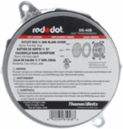 4 Inch Round Outlet Box Cover, 16 Cubic Inches, 3/4 Inch Hub Size, Aluminum