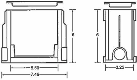 Non-Metallic Single Gang Rectangular Floor Box, 97.4 Cubic Inches, Size 5.5 x 3.25 x 6 Inch