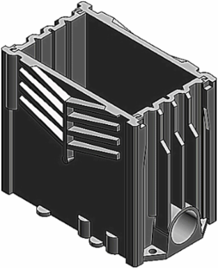 Non-Metallic Single Gang Rectangular Floor Box, 97.4 Cubic Inches, Size 5.5 x 3.25 x 6 Inch