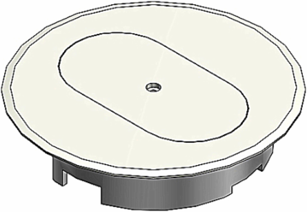 Round Floor Box Cover, 5.69 Inch Diameter, Ivory, Non-Metallic, High Impact Resistant