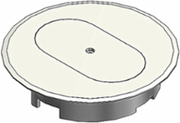 Round Floor Box Cover, 5.69 Inch Diameter, Ivory, Non-Metallic, High Impact Resistant