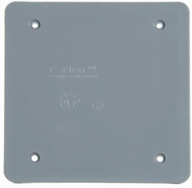 Gray 2-Gang Weatherproof Blank Cover, Non-Metallic, UV Resistant