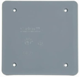 Gray 2-Gang Weatherproof Blank Cover, Non-Metallic, UV Resistant
