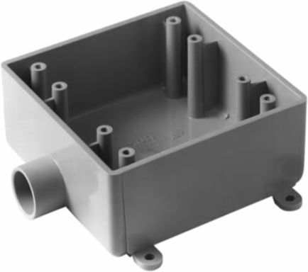 3/4 Inch PVC Two Gang Waterproof Electrical Box, Volume 32 in3