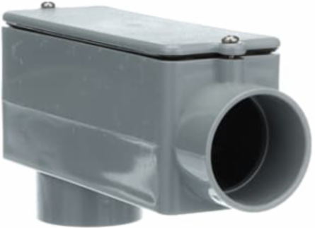 Type LB Conduit Body 32 Cubic Inches 1-1/2 Inch PVC Gray Pack of 10