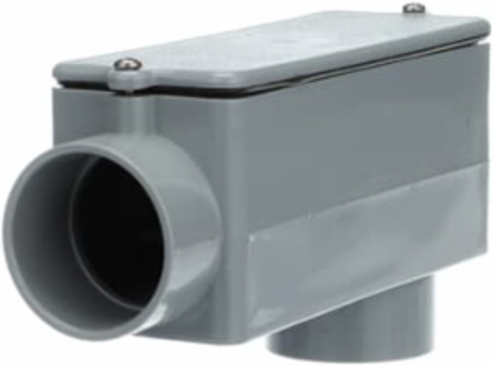 Type LB Conduit Body 32 Cubic Inches 1-1/2 Inch PVC Gray Pack of 10