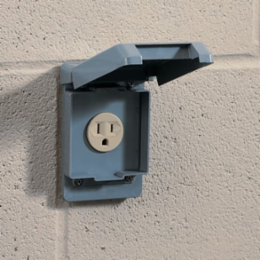 Weatherproof 1-Gang 15 AMP Vertical Mount Receptacle Box Cover - Gray, Non-Metallic
