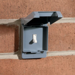 Gray Weatherproof Single Switch Box Cover, Non-Metallic, UV Resistant