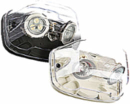 Remote Lighting Fixture with MR16 LED Lamps, 6V, Black, 7-3/8 Inch Width