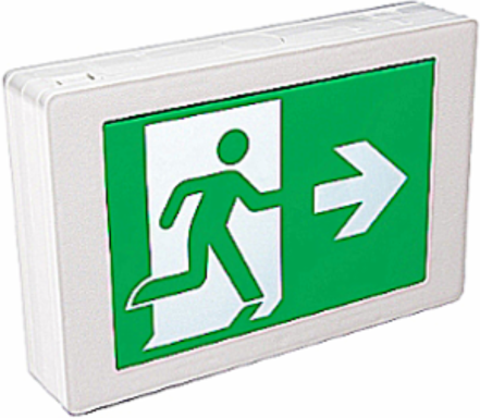 Pictogram Exit Sign, 8-7/8 Inch Height x 12-1/8 Inch Width, Nickel-Cadmium Battery, 120 Min Runtime