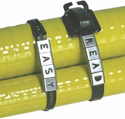 316 Stainless Steel Cable Tie Identification Tag 0.445 Inch Length, 0.375 Inch Width