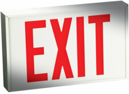 Exit Sign, Universal Mount, 7-5/8 Inch Height x 12-1/8 Inch Width, Green Legend