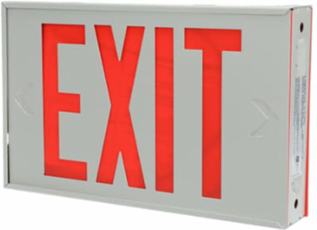 Universal Mount Exit Sign, 7-5/8 Inch Height x 12-1/8 Inch Width, Steel/Polycarbonate