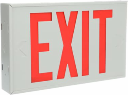 Universal Mount Exit Sign, 7-5/8 Inch Height x 12-1/8 Inch Width, Steel/Polycarbonate