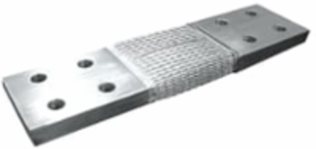 Extra Flexible Braid Connector, 4-Hole NEMA Pads, 12 Inch Long, Tin-Plated Copper