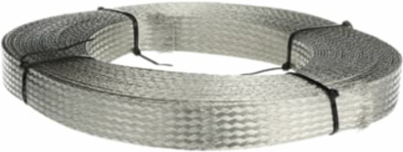 Flexible Braid Connector 1-3/8 Inch Flat 48 Strands 30 AWG Tin-Plated Copper