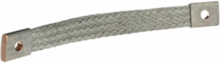 Flexible Braid Ground Connector, Tin-Plated Copper, 12 Inch, 1-Hole